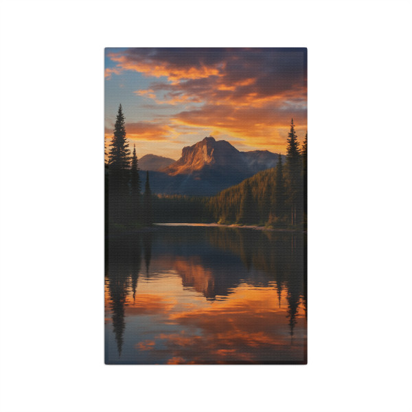 Serene Lake Reflection - Microfiber Tea Towel
