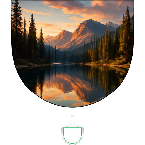 Serene Lake Reflection - Bamboo Pizza Board (Engraving)