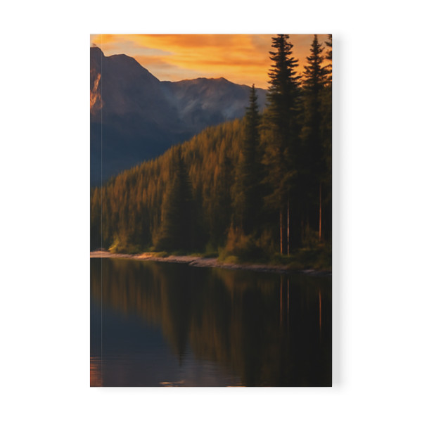 Serene Lake Reflection - Softcover Notebook, A5