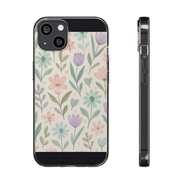 Botanical Whimsy - Clear Silicone Phone Cases