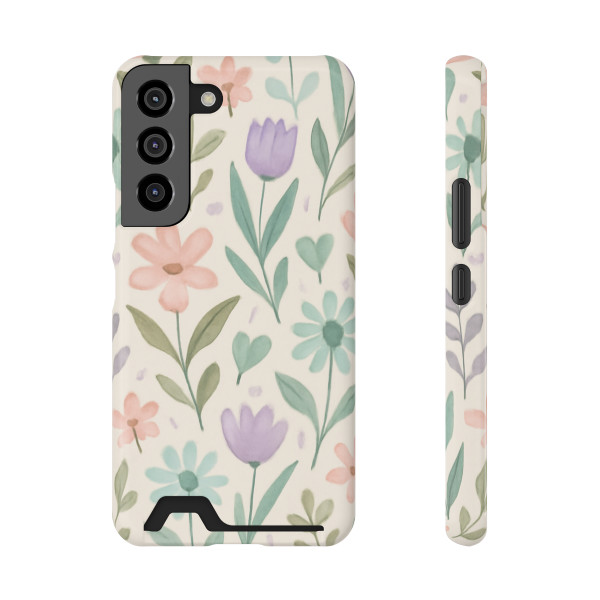Botanical Whimsy - Phone Case With Card Holder