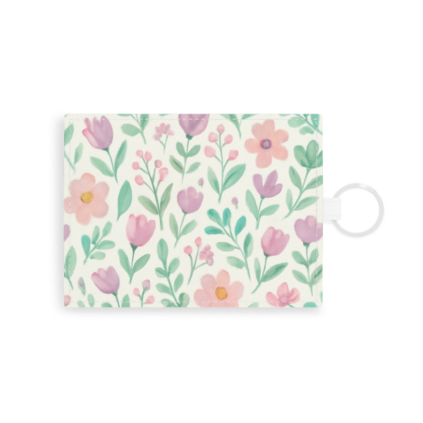 Botanical Whimsy - Saffiano Leather Card Holder