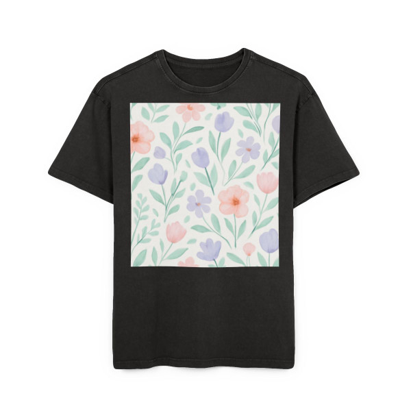 Botanical Whimsy - Men's Acid Washed Heavy Oversize Tee