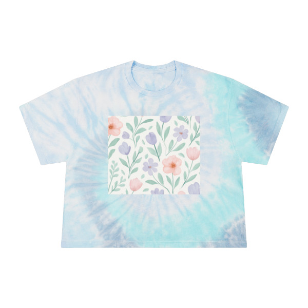 Botanical Whimsy - Women's Tie-Dye Crop Tee