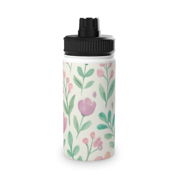 Botanical Whimsy - Stainless Steel Water Bottle, Sports Lid