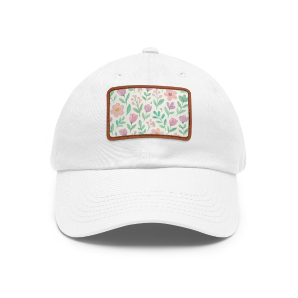 Botanical Whimsy - Dad Hat with Leather Patch (Rectangle)