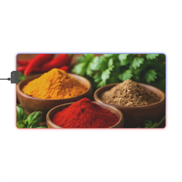 Savory Spice Symphony - LED Gaming Mouse Pad
