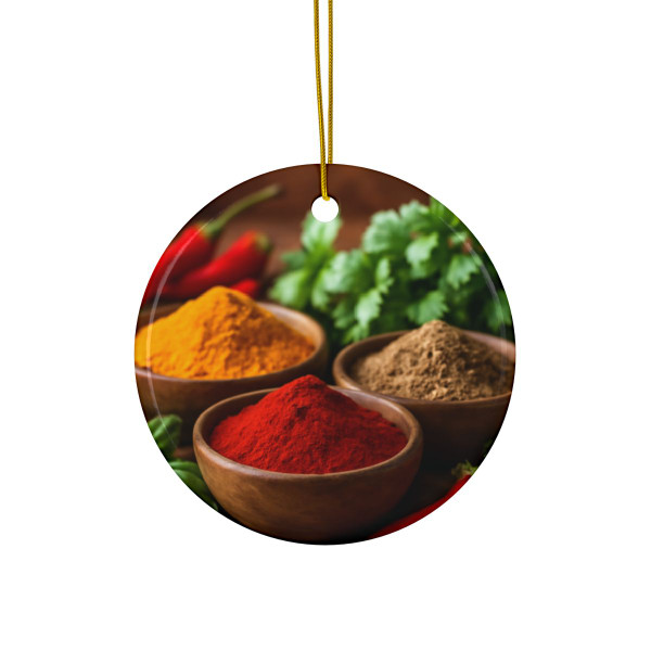 Savory Spice Symphony - Decorative Ceramic Ornaments, Double-Sided (1pc, 3pcs, 5pcs, 10pcs)