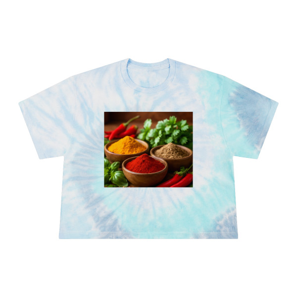 Savory Spice Symphony - Women's Tie-Dye Crop Tee