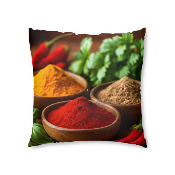 Savory Spice Symphony - Tufted Floor Pillow, Square