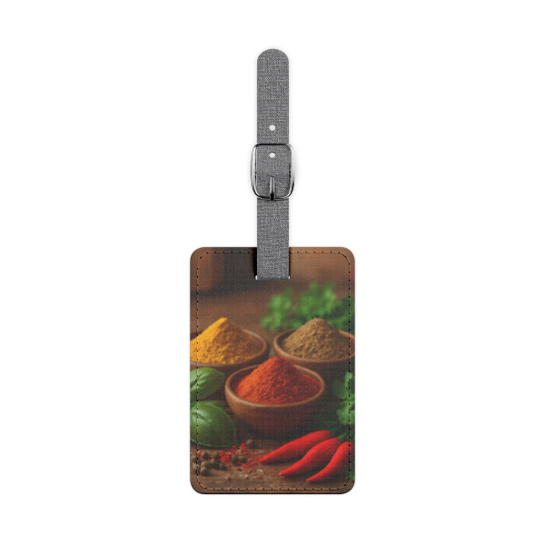 Savory Spice Symphony - Saffiano Polyester Luggage Tag, Rectangle