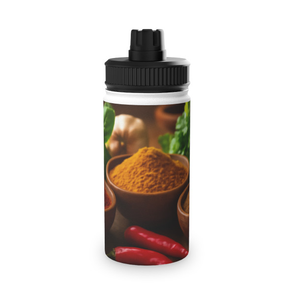 Savory Spice Symphony - Stainless Steel Water Bottle, Sports Lid