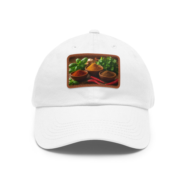 Savory Spice Symphony - Dad Hat with Leather Patch (Rectangle)