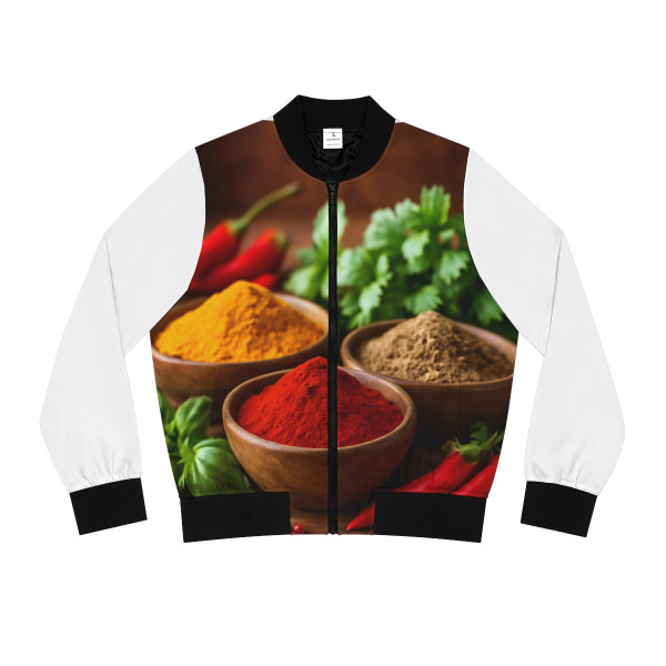 Savory Spice Symphony - Women's Bomber Jacket (AOP)