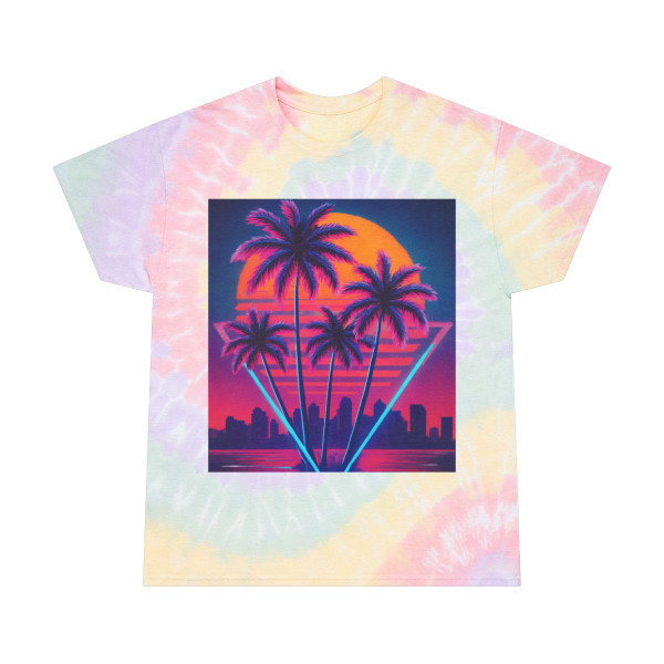 Neon Miami Nights - Tie-Dye Tee, Spiral