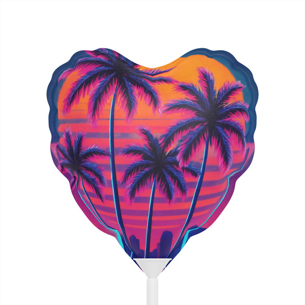 Neon Miami Nights - Balloons (Round and Heart-shaped), 6"