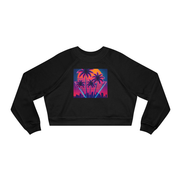 Neon Miami Nights - Women's Cropped Fleece Pullover