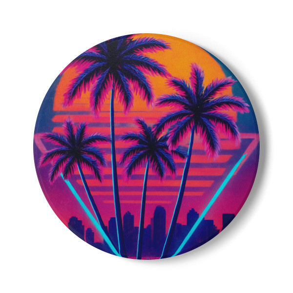 Neon Miami Nights - Ceramic Coaster