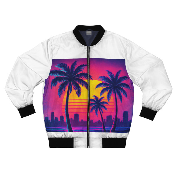 Neon Miami Nights - Men's Bomber Jacket (AOP)
