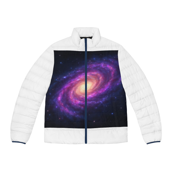 Galactic Whirlwind Dance - Men's Puffer Jacket (AOP)