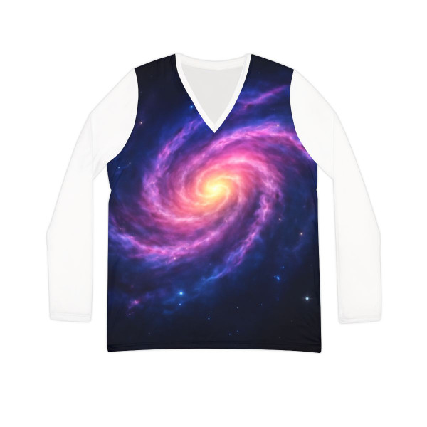 Galactic Whirlwind Dance - Women's Long Sleeve V-neck Shirt (AOP)