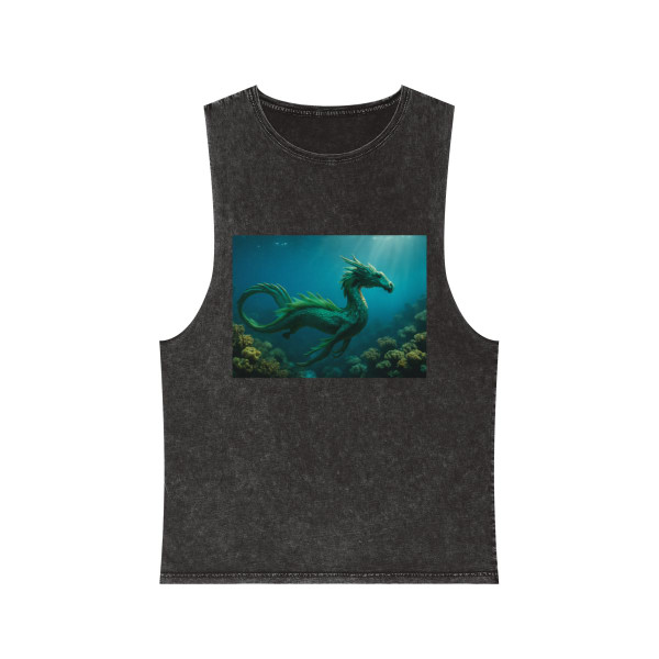 Emerald Depths Wyrm - Unisex Stonewash Tank Top