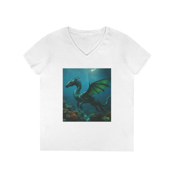 Emerald Depths Wyrm - Ladies' V-Neck T-Shirt