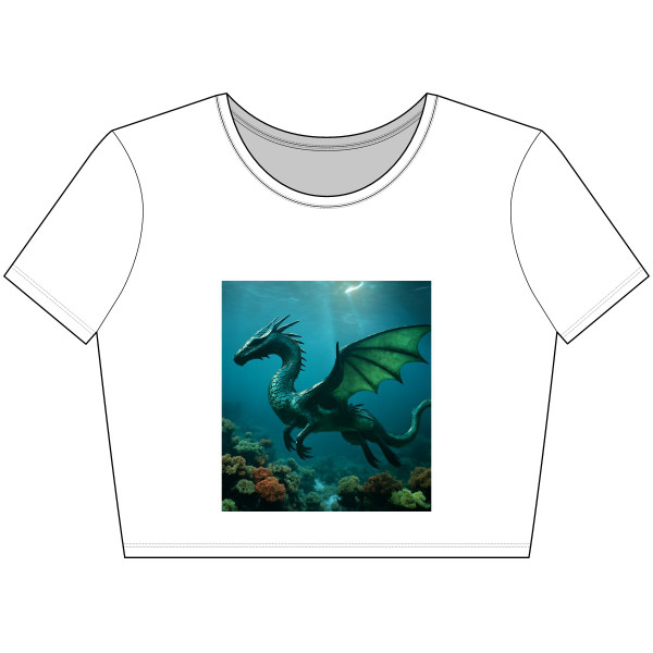 Emerald Depths Wyrm - Women’s Poly-Cotton Crop Tee