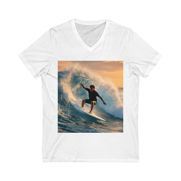 Dynamic Surf Rider - Unisex Jersey Short Sleeve V-Neck Tee Dynamic Surf Rider - Unisex Jersey Short Sleeve V-Neck Tee