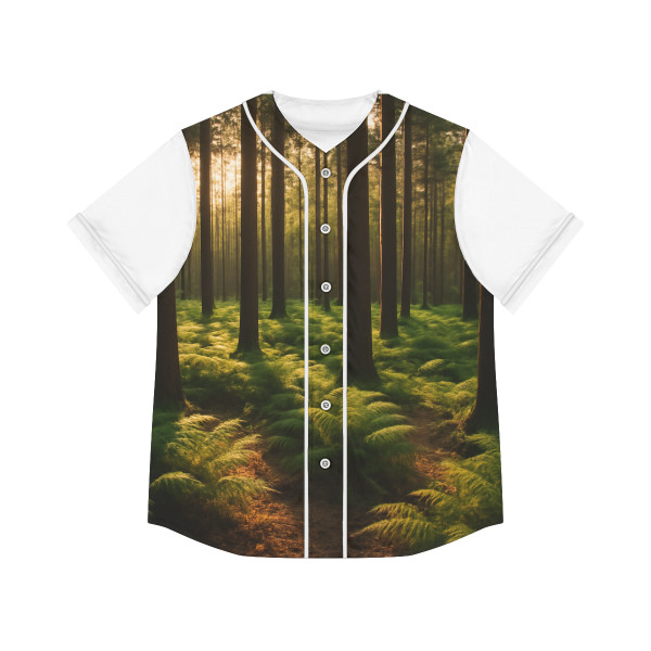Whispering Forest Pines - Women's Baseball Jersey (AOP)