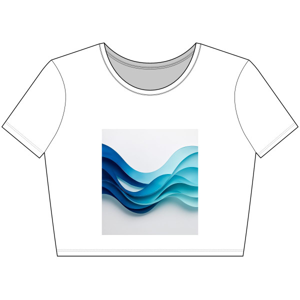 Fractal Wave Harmony - Women’s Poly-Cotton Crop Tee
