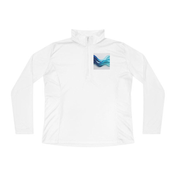 Fractal Wave Harmony - Ladies Quarter-Zip Pullover
