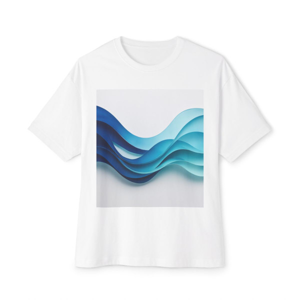 Fractal Wave Harmony - Unisex Oversized Boxy Tee