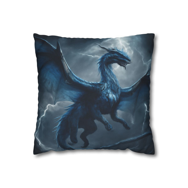 Ethereal Storm Dragon - Square Poly Canvas Pillowcase