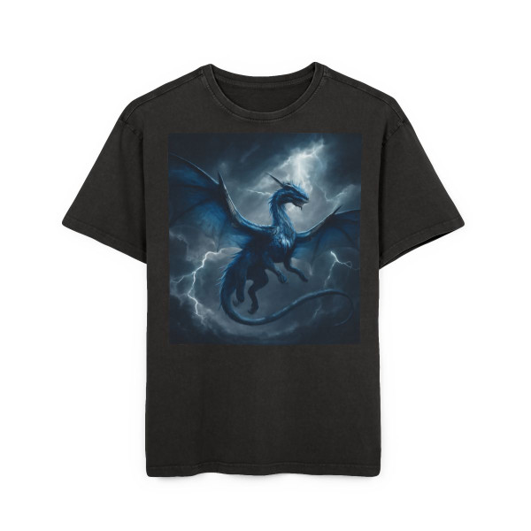 Ethereal Storm Dragon - Men's Acid Washed Heavy Oversize Tee