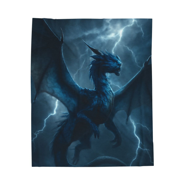 Ethereal Storm Dragon - Velveteen Plush Blanket