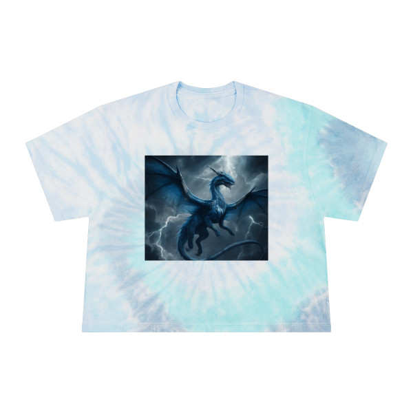 Ethereal Storm Dragon - Women's Tie-Dye Crop Tee