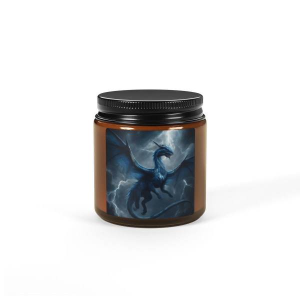 Ethereal Storm Dragon - Scented Soy Candle (Multi-Size, Amber Jar)
