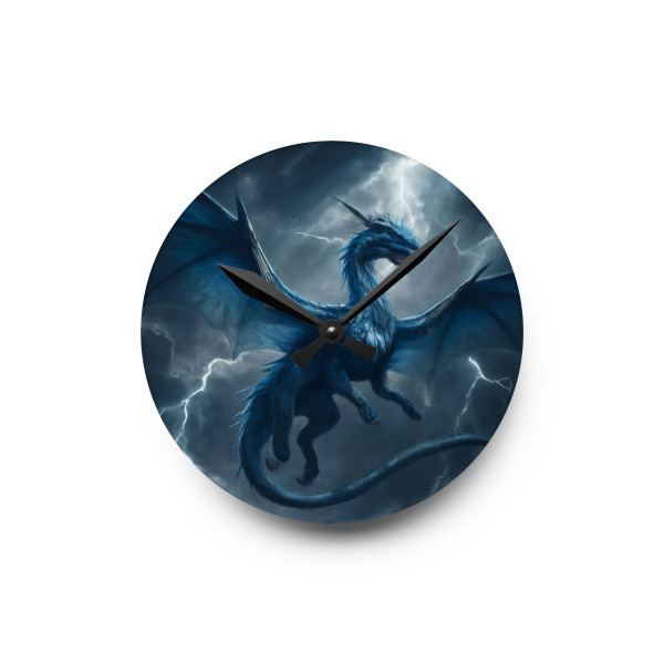 Ethereal Storm Dragon - Acrylic Wall Clock