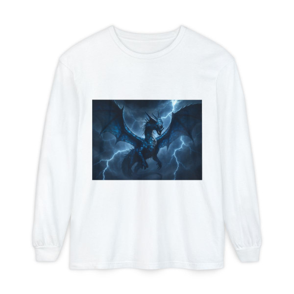 Ethereal Storm Dragon - Unisex Garment-dyed Long Sleeve T-Shirt