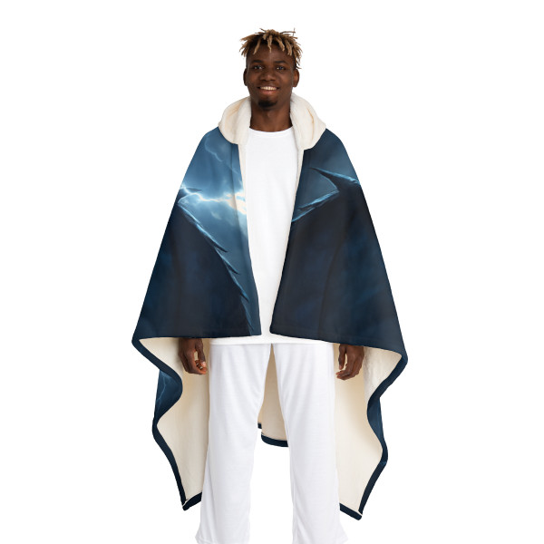 Ethereal Storm Dragon - Hooded Sherpa Fleece Blanket
