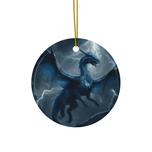 Ethereal Storm Dragon - Decorative Ceramic Ornaments, Double-Sided (1pc, 3pcs, 5pcs, 10pcs)