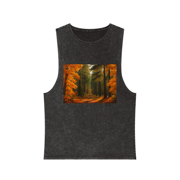 Golden Autumn Retreat - Unisex Stonewash Tank Top
