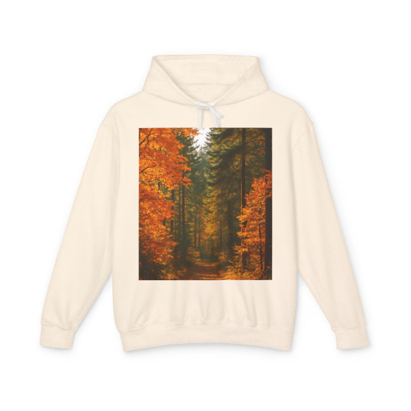 Golden Autumn Retreat - Unisex Lightweight Hooded Sweatshirt