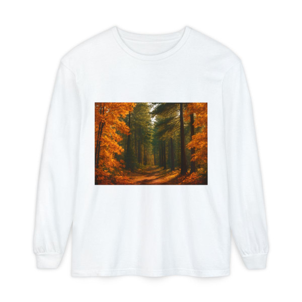 Golden Autumn Retreat - Unisex Garment-dyed Long Sleeve T-Shirt