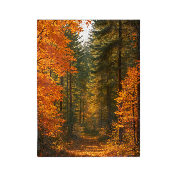 Golden Autumn Retreat - Velveteen Microfiber Blanket