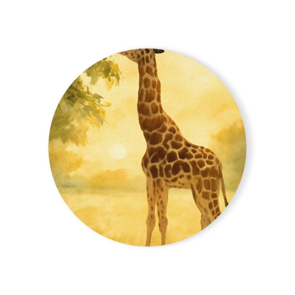 Gentle Giraffe Glow - Cork Back Coaster