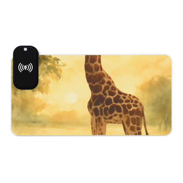 Gentle Giraffe Glow - LED Gaming Mouse Pad, Wireless Charging