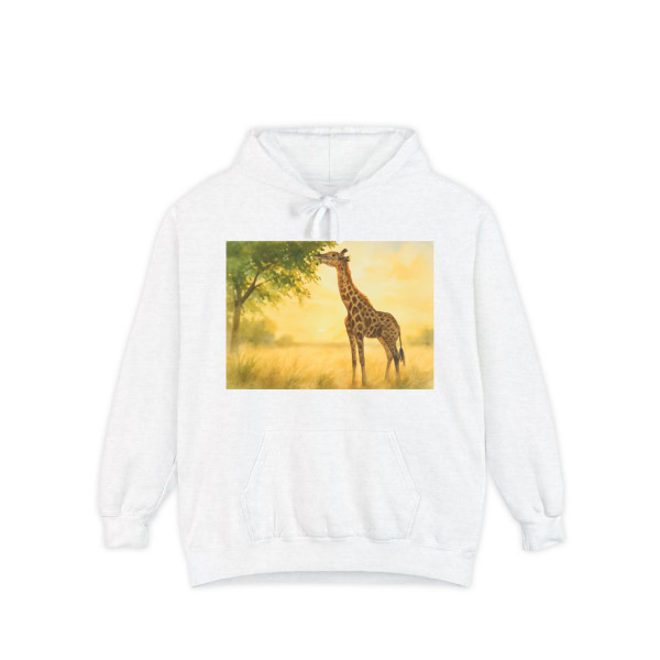 Gentle Giraffe Glow - Unisex Garment-Dyed Hoodie