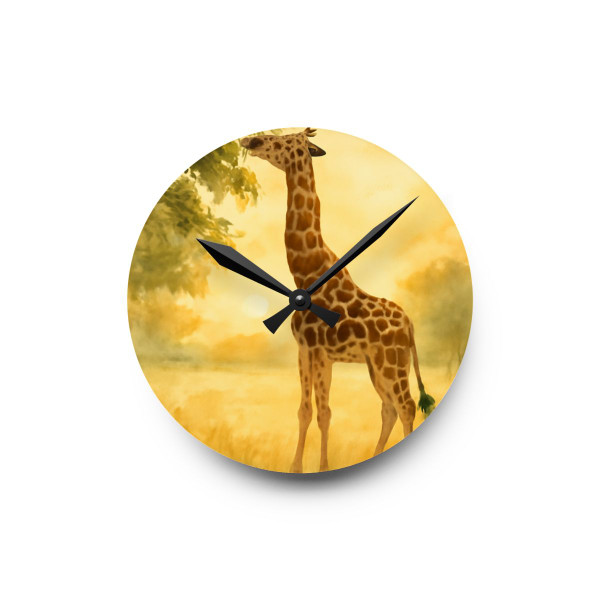 Gentle Giraffe Glow - Acrylic Wall Clock